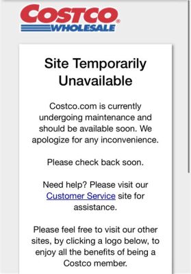 is the costco website down, or is it just my internet acting up again?